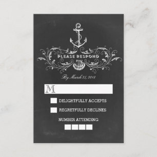 cartões wedding náuticos do quadro RSVP