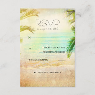 cartões wedding românticos da praia RSVP do por