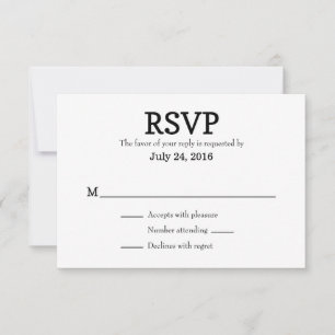 Cartões Wedding simples lisos de RSVP