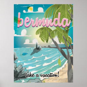Cartografia da poster das Bermudas