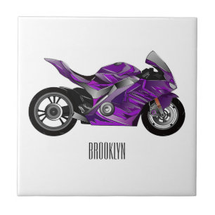 Cartografia de motocicletas de esporte roxo