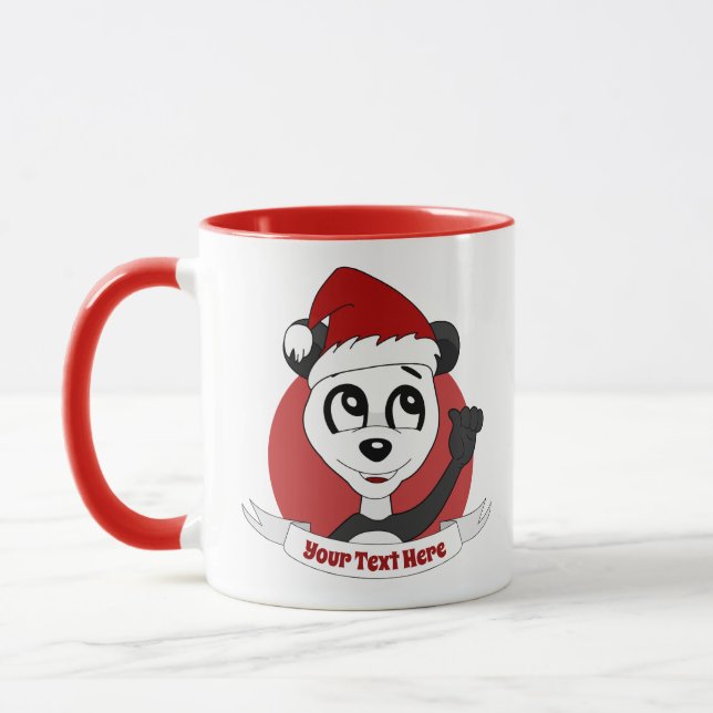 Cartografia de Natal com caneca panda fofa (Esquerda)