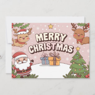 Cartografia encantadora Cartão de Natal feliz com