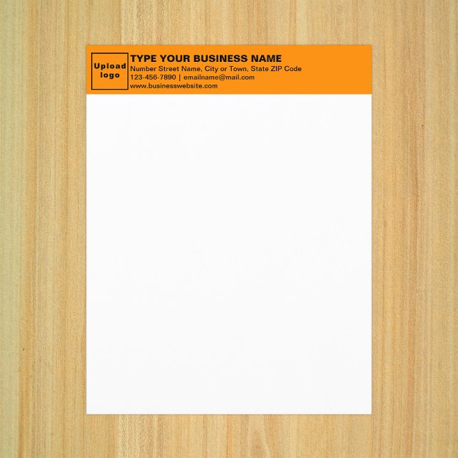 Cartonagem Cor Laranja Comercial na Folha de Papel (Business orange color letterhead on paper sheet.)