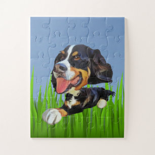 Cartoon Bernese Mountain Dog Quebra-cabeça para Cr