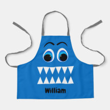 Cartoon Blue Monster Rosto Engraçado