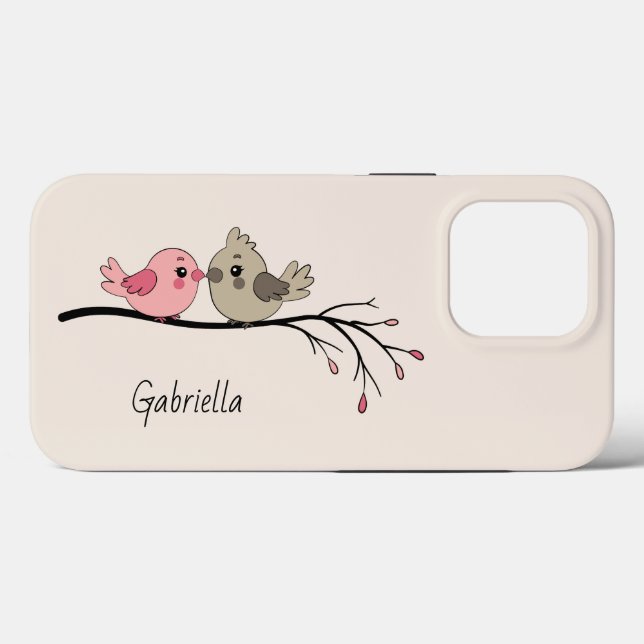 Cartoon Bonito Aves no Dia do Namorados (Verso (horizontal))