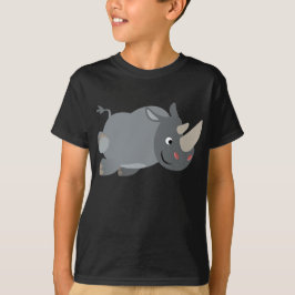 Cartoon Bonito Carregando Camiseta Rinoceronte