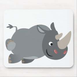 Cartoon Bonito Carregando Rino Mousepad