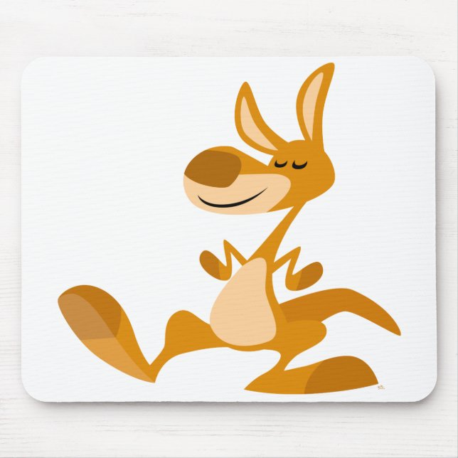Cartoon Bonito Dançando Kangaroo Mousepad (Frente)