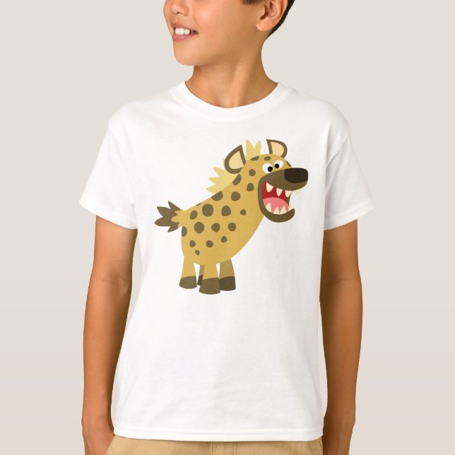 Cartoon Bonito Hyena Crianças Camiseta (Frente)