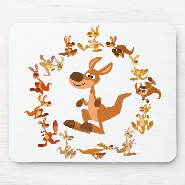 Cartoon Bonito Kangaroos Mandala Mousepad (Frente)