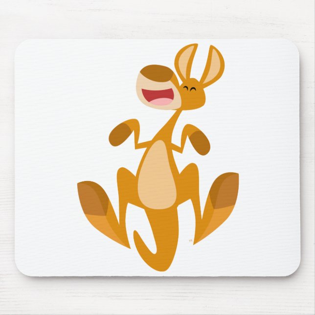 Cartoon Bonito Pulando Kangaroo Mousepad (Frente)