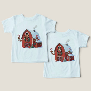 Cartoon Bonito Red Barn de Natal - Fazenda Festiva