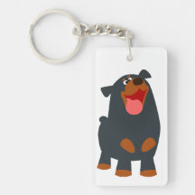 Cartoon Bonito Rottweiler Acrílico Chaveiro