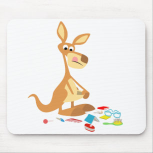 Cartoon Bonito Rummaging Kangaroo Mousepad