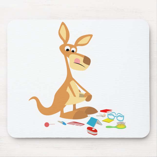Cartoon Bonito Rummaging Kangaroo Mousepad (Frente)