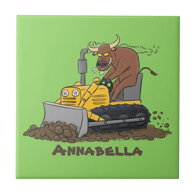 Cartoon buldozer engraçado (Frente)