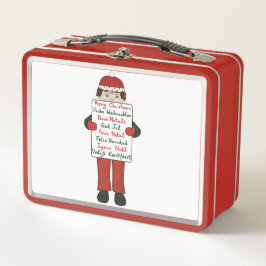 Cartoon Child Holding Cartões de natal Sinal