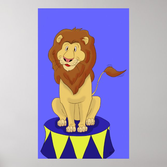 Cartoon Circus Lion Poster Print (Frente)