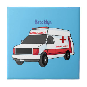 Cartoon de ambulância vermelha