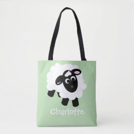 Cartoon de Bela Cartoon Nome Bag Verde Tote
