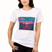 Cartoon de camiseta feminina impressa