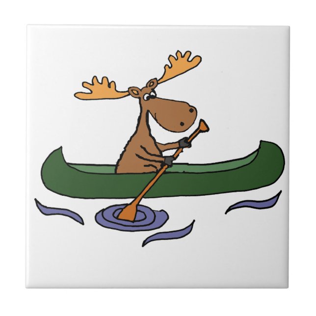 Cartoon de Canoagem Funny Moose (Frente)