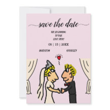 Cartoon de Casal giro Cartão de Artefato Original 