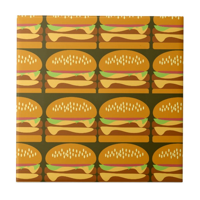 Cartoon de Cheeseburger - Padrão Design Yummy Dive (Frente)