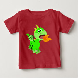 Cartoon de cuspir Fogo Bonito Dragão Bebê Camiseta