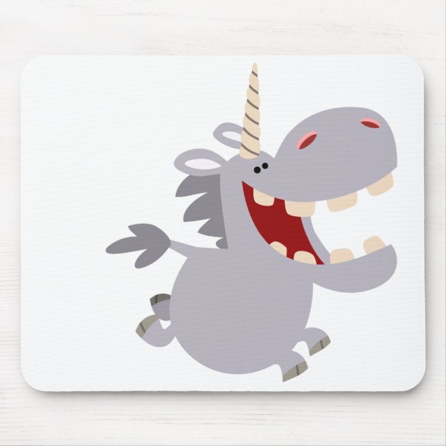 Cartoon de dentes bonitos Unicorn Mousepad (Frente)