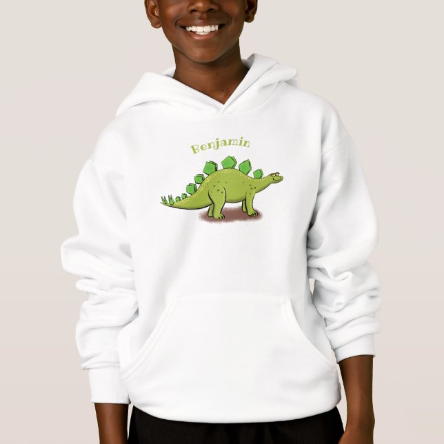 Cartoon de dinossauros de stegossauro engraçado (Frente)