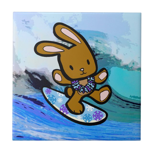 Cartoon de Férias Bunny Surfing no Havaí (Frente)