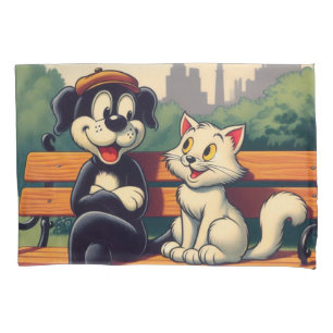 Cartoon de gato/cão, bonito, vintado