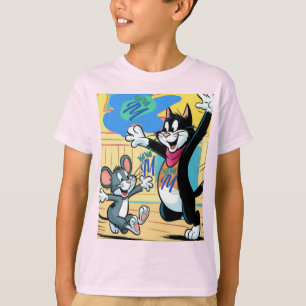 Cartoon de gato para crianças de camisa