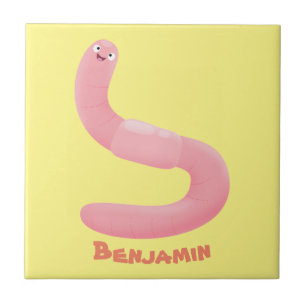 Cartoon de minhoca rosa-branca