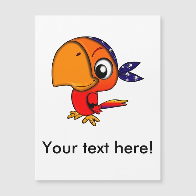 Cartoon de papagaio laranja (Frente)