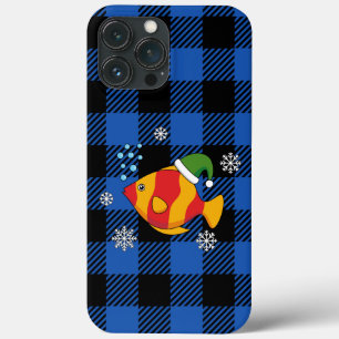 Cartoon de Peixes Tropicais do Xmas sobre Padrão d