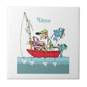 Cartoon de Pesca Engraçado Personalizado