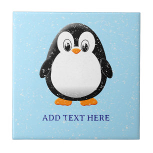 Cartoon de Pinguim Fofo Azul Personalizado