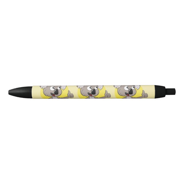 Cartoon de urso koala caneta de tinta preta (Frente)