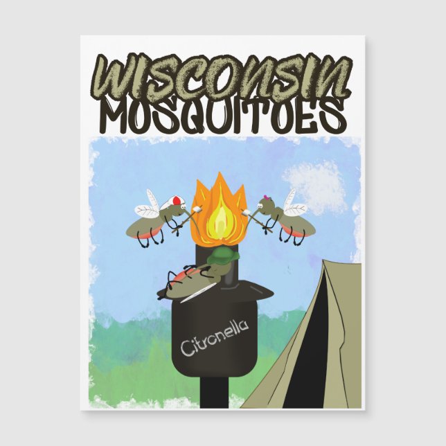 Cartoon de Wisconsin Mosquitos - Camping de Tiki (Frente)