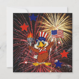 Cartoon Eagle com Sinalizador e Convite do Firewor