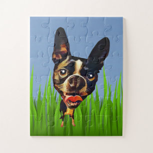 Cartoon engraçado Boston Terrier Quebra-cabeça par