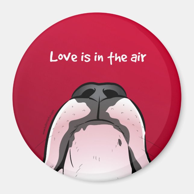 Cartoon engraçado Bull Terrier Imã de geladeira (Frente)