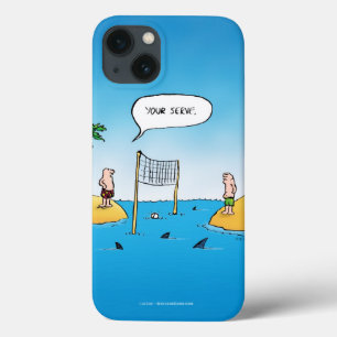 Cartoon Engraçado de Voleibol de Tubarão