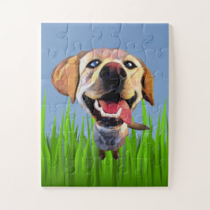 Cartoon engraçado Labrador Retriever Quebra-cabeça
