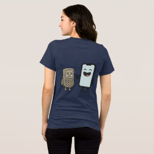 Cartoon engraçado - novo smartphone vs telefone an