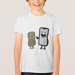 Cartoon engraçado - novo smartphone vs telefone an